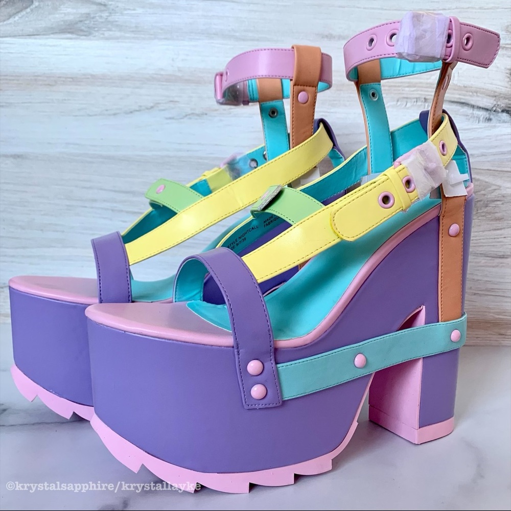 LAST PAIR YRU Dollskill Pastel Nightcall Platform Heels - Picture 2 of 10